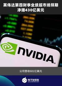 英偉達第四財季業(yè)績超市場預期，凈賺430億美元