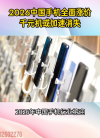 2026中國手機(jī)全面漲價(jià)！新品漲幅超千元，千元機(jī)或加速消失#手機(jī)漲價(jià)#內(nèi)存芯片#漲價(jià)#儲(chǔ)存#中國手機(jī)品牌 