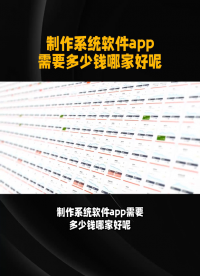 制作系統(tǒng)軟件APP需要多少錢(qián)呢