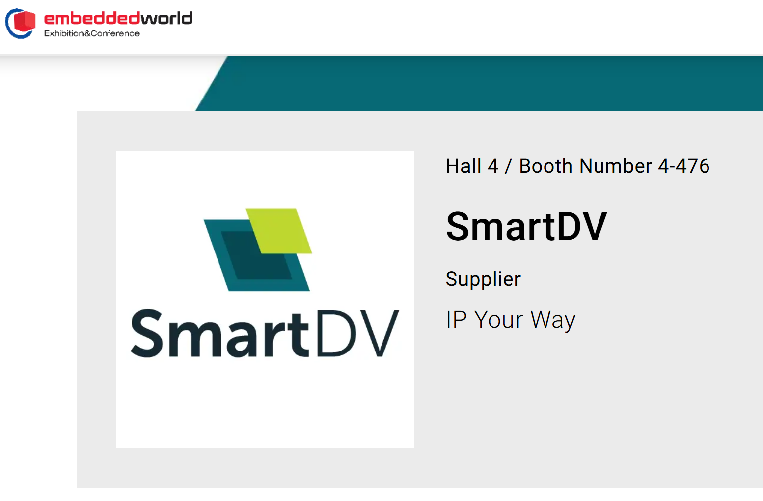 SmartDV首次以“全棧<b class='flag-5'>IP</b>解決方案<b class='flag-5'>提供</b>商”身份亮相Embedded World 2026