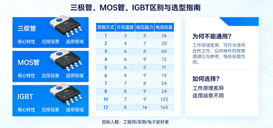 IGBT、普通<b class='flag-5'>三極管</b>、MOS管到底有什么區(qū)別？