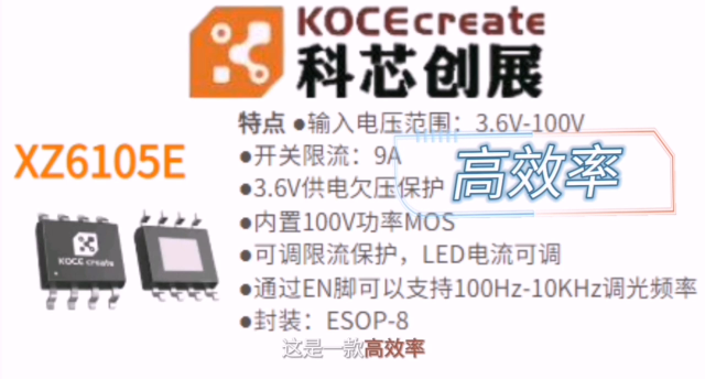XZ6105E,輸入電壓3.6V-100V 開關(guān)限流9A 大功率LED升壓驅(qū)動(dòng)芯片
