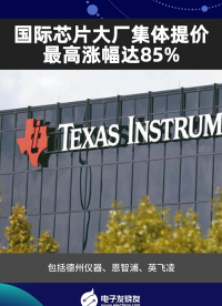 國際芯片大廠集體提價，最高漲幅達85%