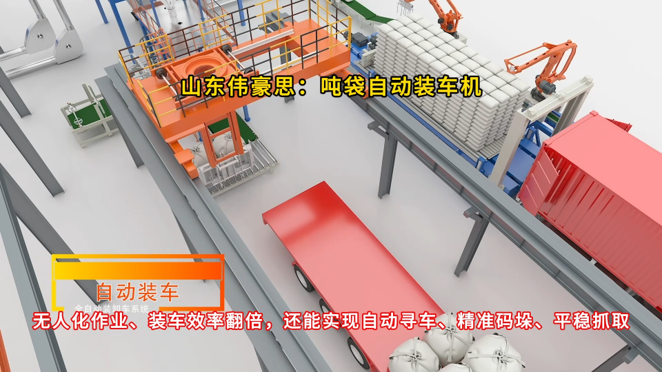 氫氧化鋁噸袋裝車機(jī)器人 噸包全自動裝車機(jī)原理 高精度碼放解決貨車空間浪費
# 噸袋裝車機(jī)械手# 山東偉豪思