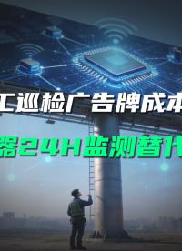 廣告牌人工巡檢費時又危險？直川傳感器 24 小時在線守護安全#廣告牌監測 #無線傾角傳感器 
