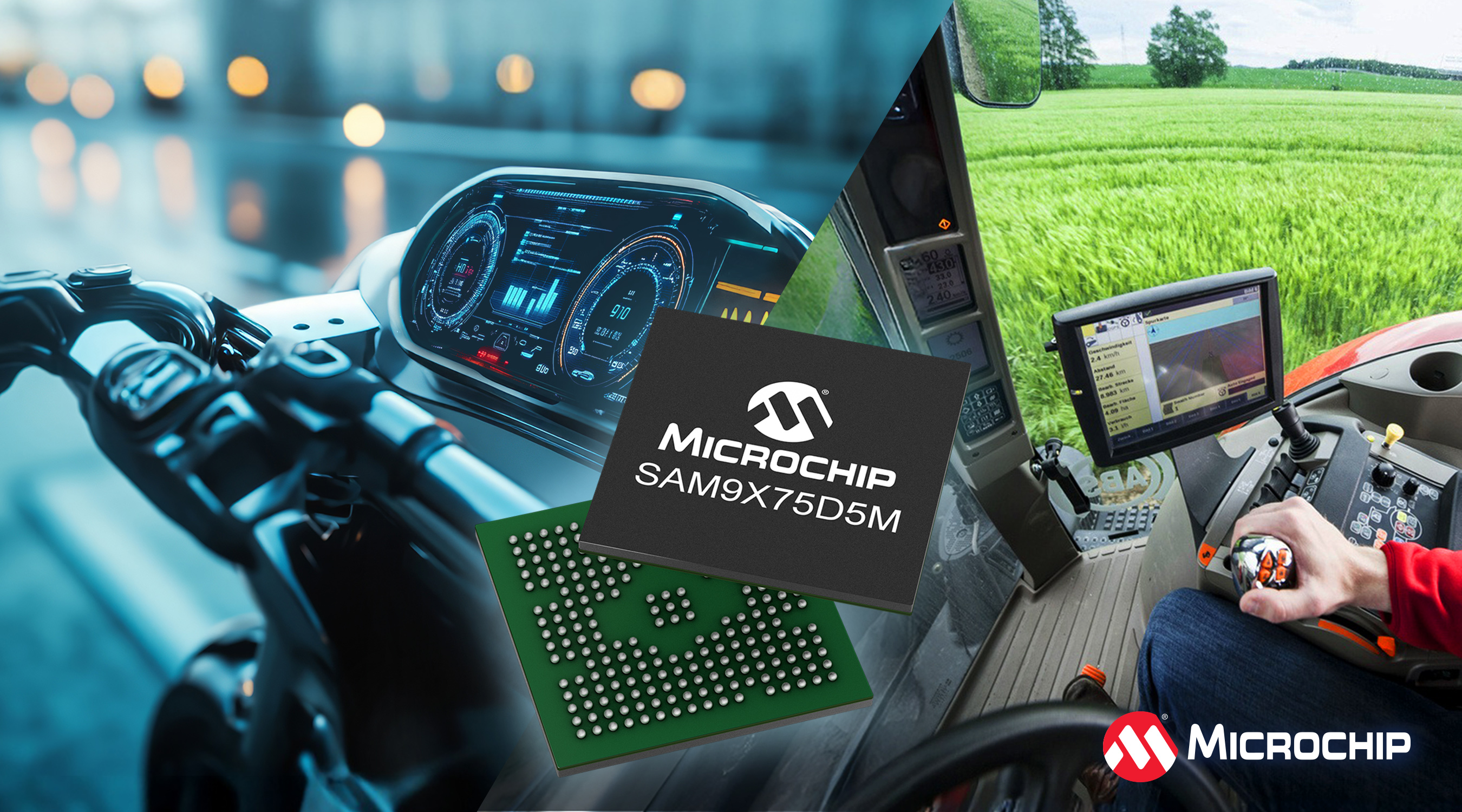 Microchip推出車(chē)規(guī)級(jí)系統(tǒng)封裝（SiP）混合型單片機(jī)SAM9X75  專(zhuān)為汽車(chē)及電動(dòng)出行人機(jī)界面（HMI）應(yīng)用而打造