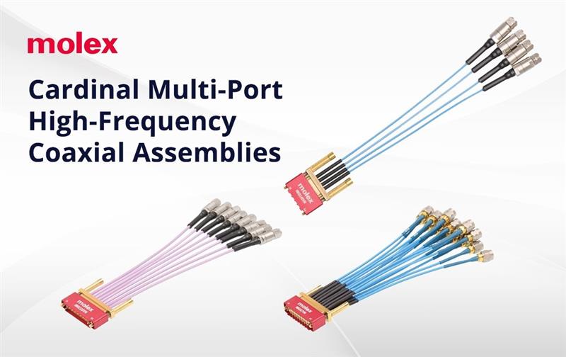 Molex 莫仕推出 145 GHz Cardinal 多端口高頻同軸組件， 為 AI 和 6G 測試樹立新標(biāo)桿