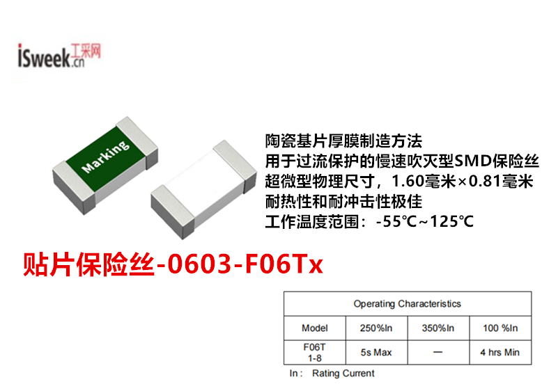 0603慢速吹入式SMD熔<b class='flag-5'>絲</b>-<b class='flag-5'>貼片</b><b class='flag-5'>保險(xiǎn)絲</b>F06Tx