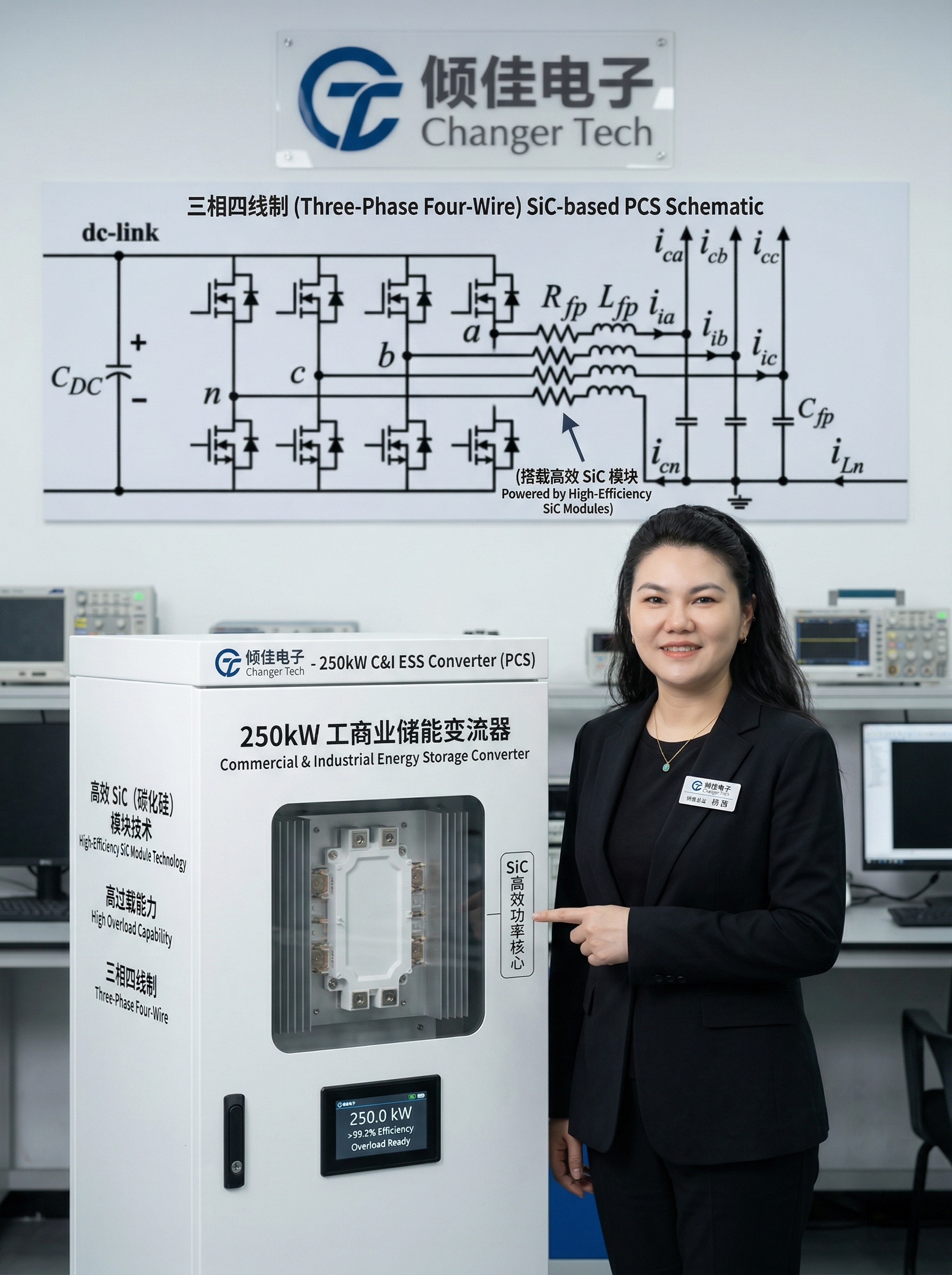 高效率高過載SiC模塊的250kW三相四線制工商業(yè)儲(chǔ)能變流器 (PCS) 設(shè)計(jì)方案