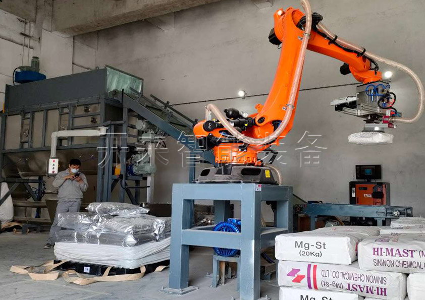 山東粉體機(jī)器人拆垛拆包機(jī)   氧化鎂全自動拆包機(jī)廠家    開來智能裝備#全自動拆包系統(tǒng) 