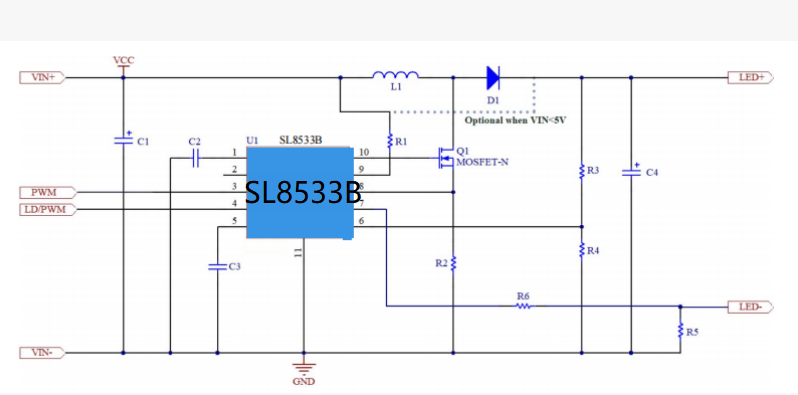SL8533B升壓型LED恒流驅(qū)動(dòng)芯片 2.7V-40V超寬輸入、無(wú)頻閃調(diào)光