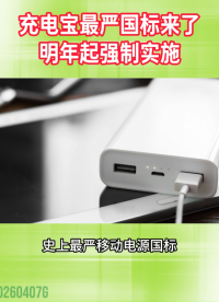 充電寶最嚴國標來了！明年4月1日起強制實施