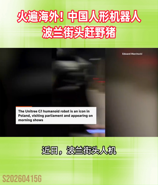 火遍海外！中國人形機器人波蘭街頭趕野豬#人工智能 #人形機器人
 