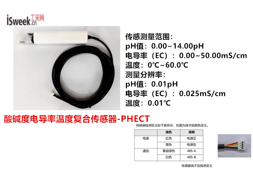 一款集成酸碱度数值(pH)、电导率和温度感知于一体的多功能传感器-PHECT