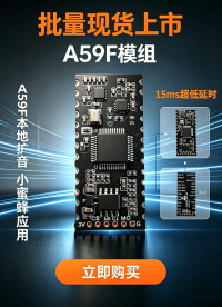 A-59F 语音处理模组 防啸叫降噪消回音# 本地扩音防啸叫#回音消除#15ms低延迟
 