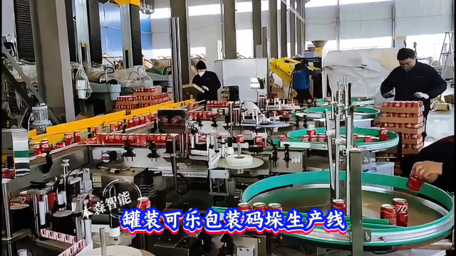 本森智能裝備（山東）有限公司 罐裝可樂包裝碼垛生產(chǎn)線#碼垛機器人
 
