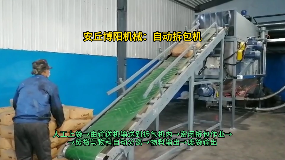 塑料顆粒自動(dòng)破袋機(jī)廠家  自動(dòng)拆包投料站密閉作業(yè)#自動(dòng)拆包機(jī) #