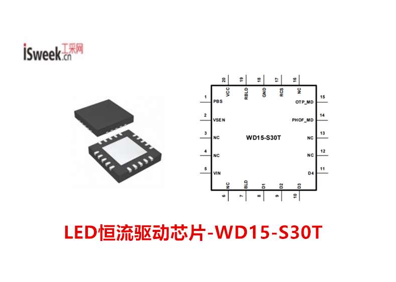 帶三端雙向可控硅調(diào)光和采用TRIAC調(diào)光的LED恒流驅(qū)動芯片-WD15-S30T