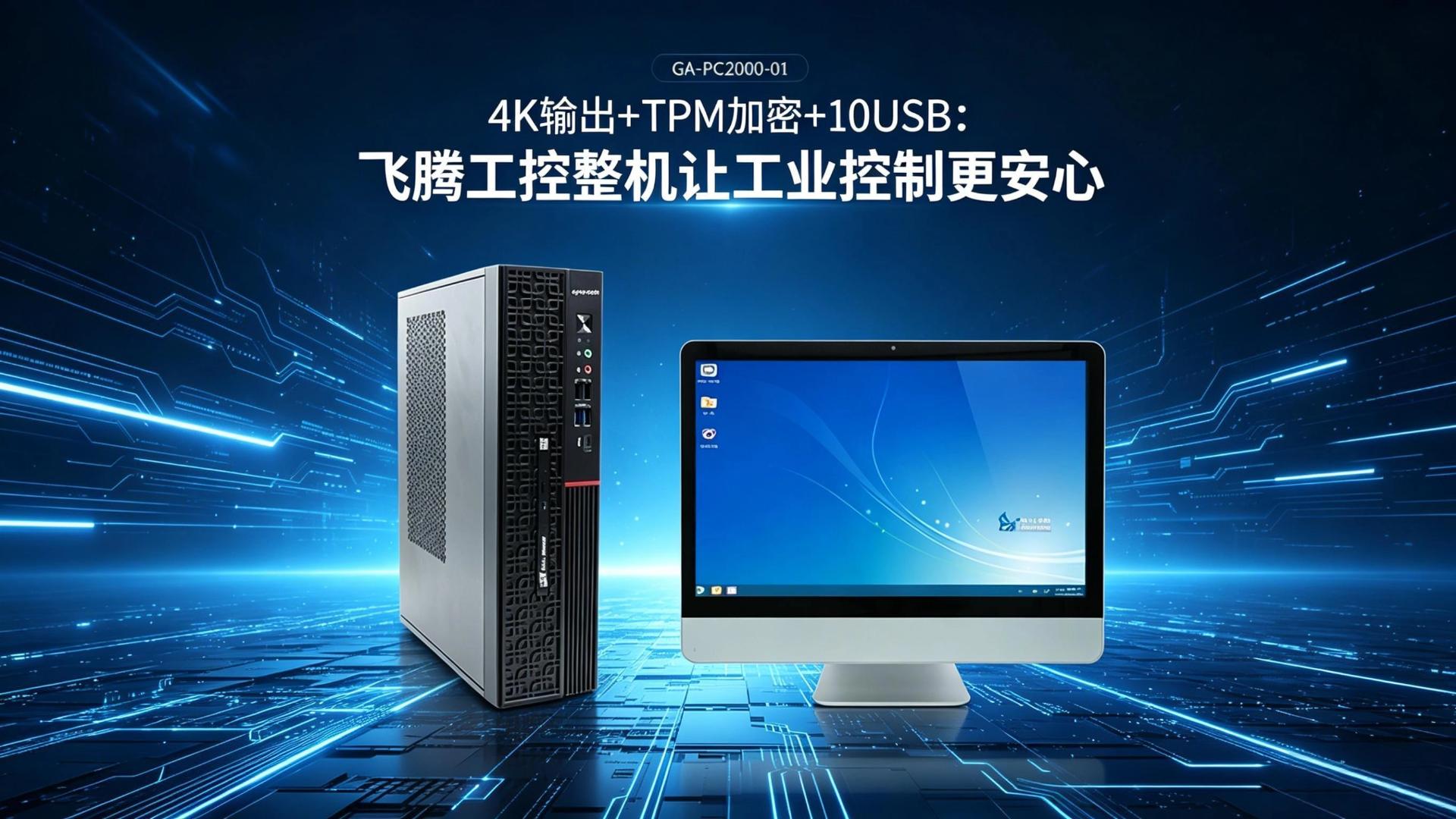 4K输出+TPM加密+10USB：飞腾工控机让工业控制更安心#工控机 #国产工控机 #飞腾工控机 