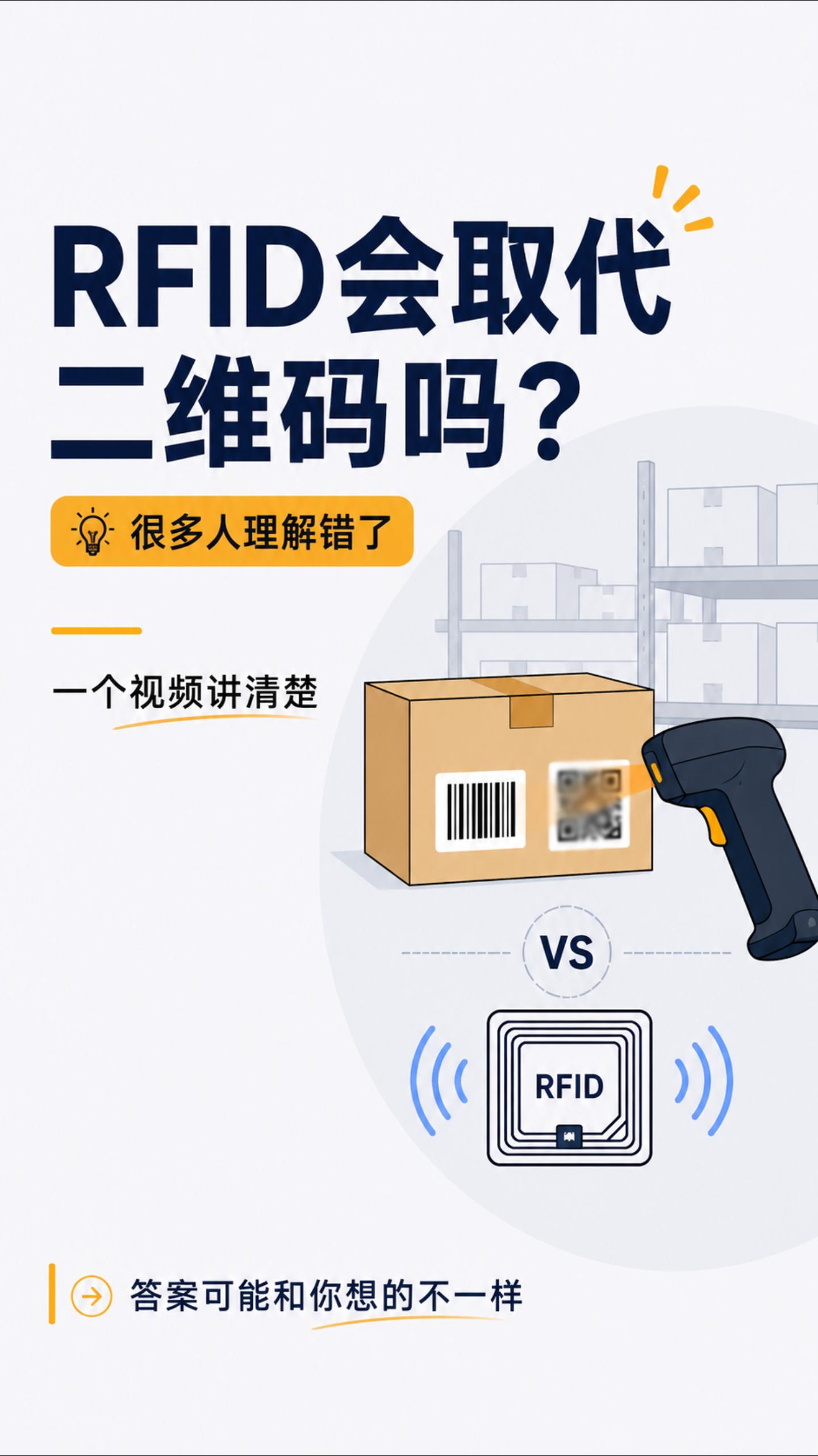 一个视频带你搞懂RFID和条码与二维码的区别 #条码技术 #二维码技术 #rfid技术 #知识科普 