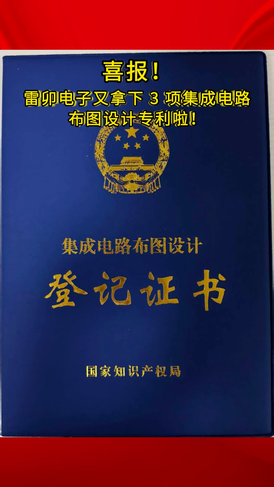 喜报！雷卯电子又拿下3项集成电路布图设计专利啦