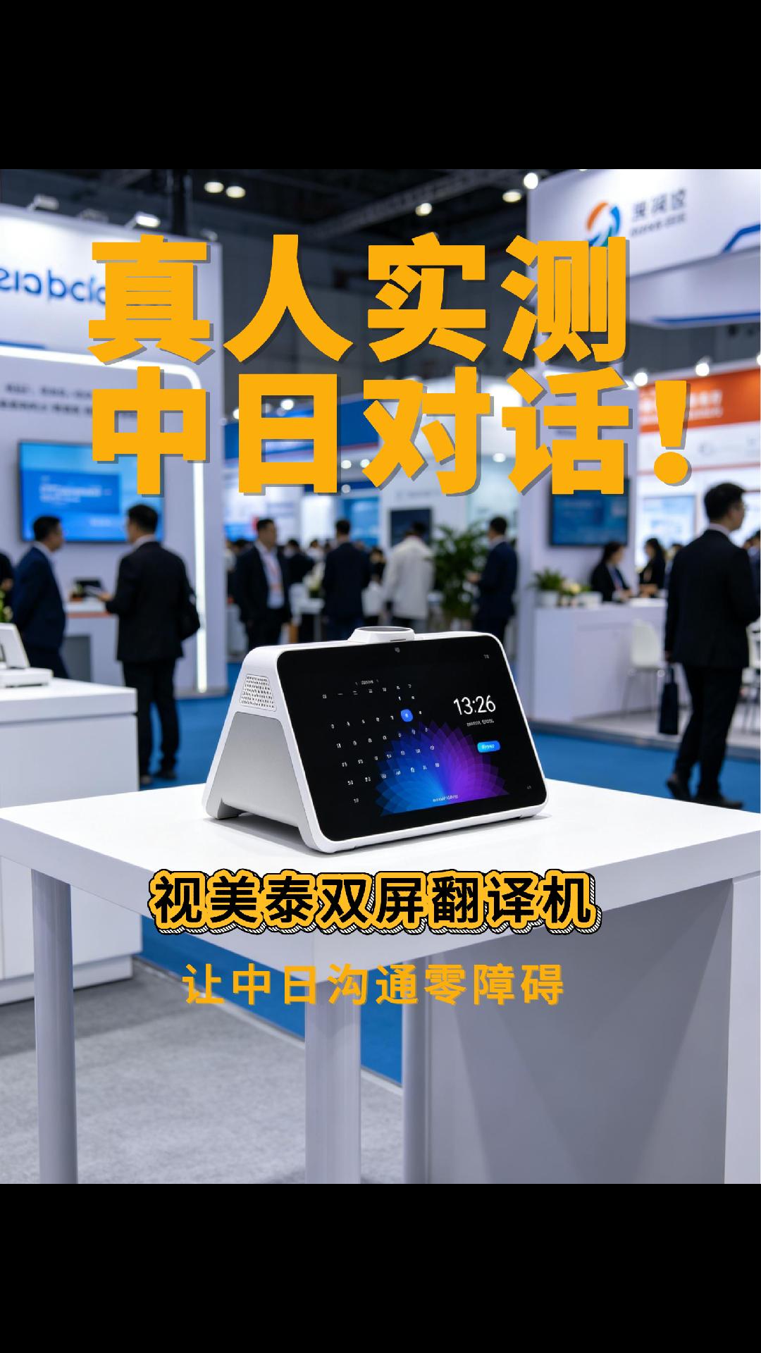 遇到日本客户交流完全没压力！ 视美泰双屏翻译机支持实时转写、双向互译，同步显示双语内容，反应超快零延迟。 