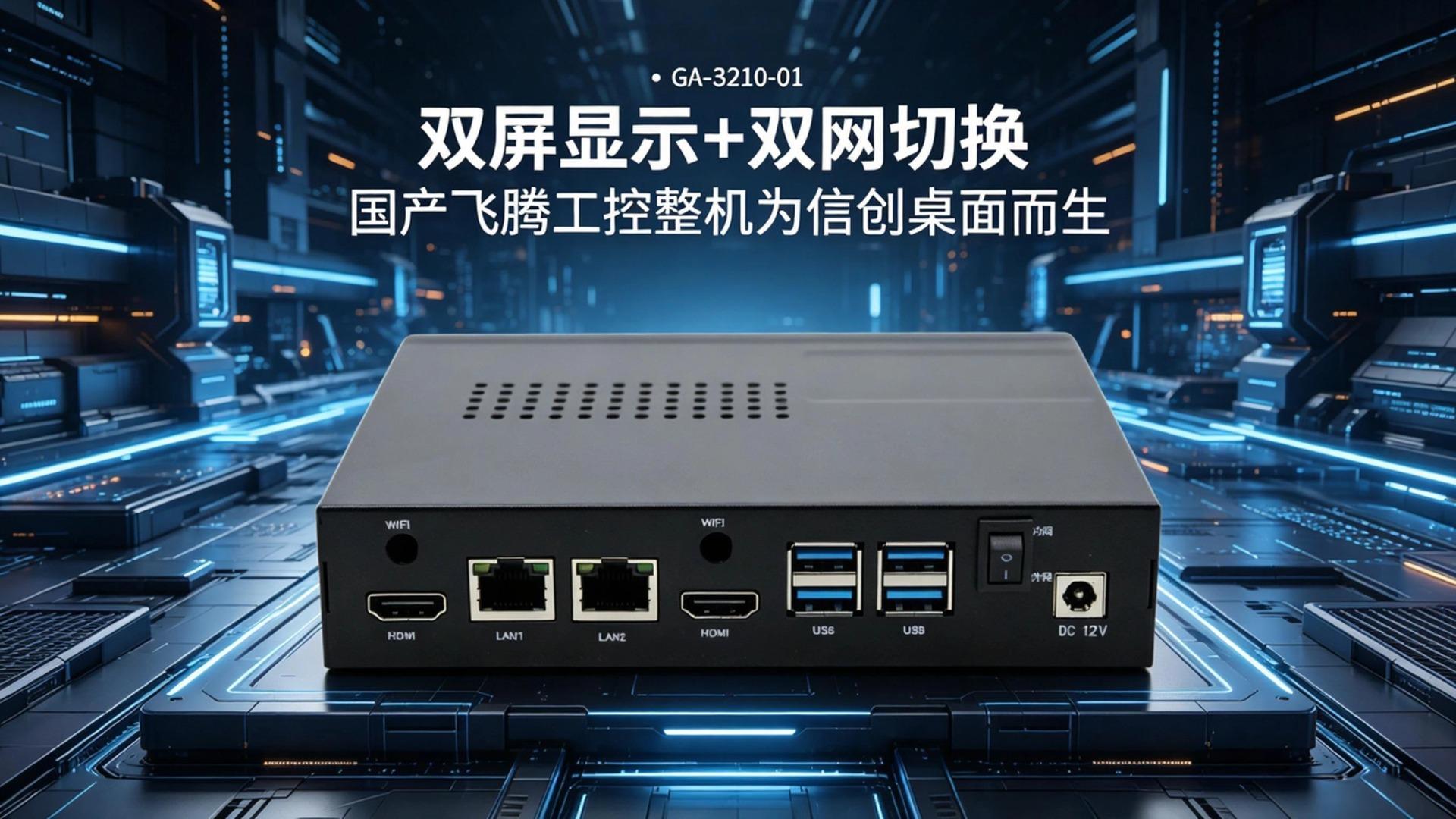 双屏显示+双网切换，国产飞腾工控整机为信创桌面而生#工控机 #国产工控机 #飞腾工控机 