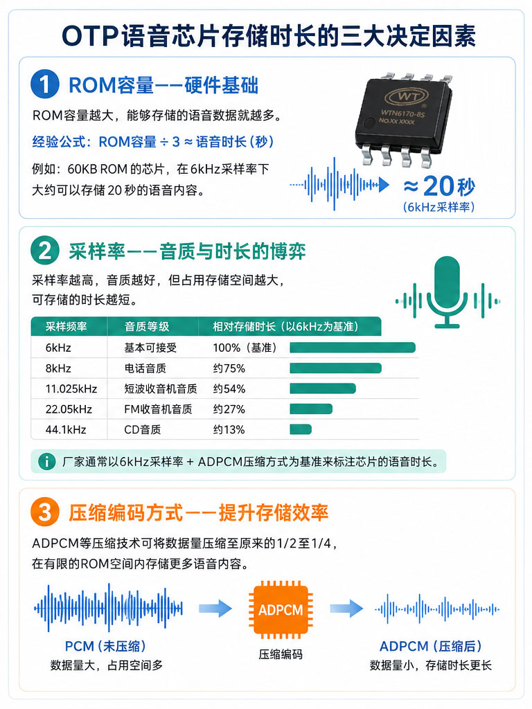 OTP语音芯片可以存储音频多久？一文读懂存储时长与选型要点