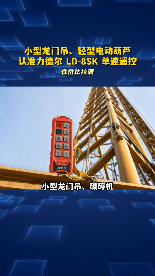 小型龙门吊、破碎机、轻型电动葫芦遥控，认准力德尔 LD-8SK单速遥控#工业遥控器 