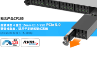 【概念产品 CP165】超紧凑型 4 盘位 15mm E1.S SSD PCIe 5.0 硬盘抽取盒，适用于定制机架式系统