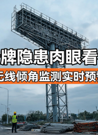 广告牌高空结构监测，无线倾角传感器实时测倾斜#广告牌监测 #无线倾角传感器 
