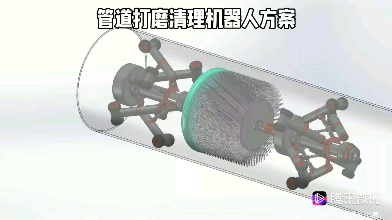 特种工况适配：化工、油气、市政、电力各类高危密闭管道专用#管道清理修复机器人#管道打磨机器人 