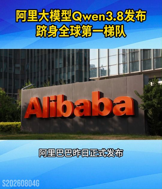 阿里大模型Qwen3.8发布，2.4万亿参数跻身全球第一梯队#阿里巴巴#基座模型#Qwen3.8#编程 