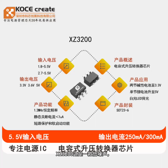 XZ3200,3.3V,3.6V,5V,电荷泵升压芯片IC 