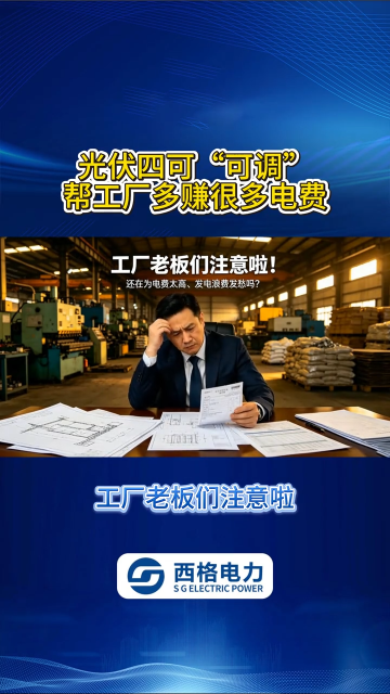 光伏四可 “可调”，帮工厂多赚很多电费