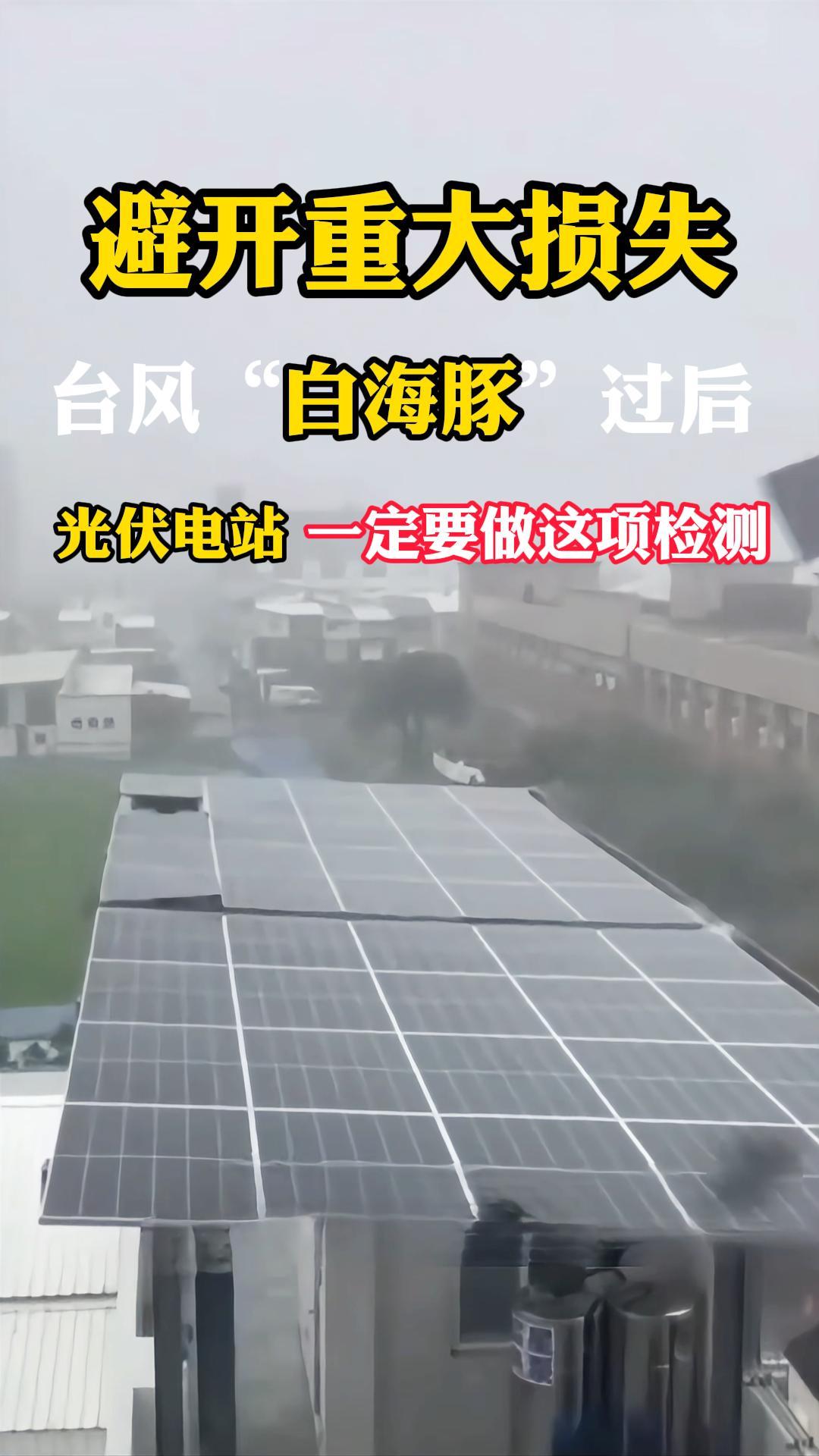 避开重大损失，台风“白海豚”过后，光伏电站一定要做这项检测。#台风#台风白海豚#浙江温州#屋顶光伏 