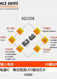 XZ2258    输入电压范围:2.5V至5.5V  1A恒流LED驱动器芯片