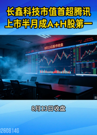长鑫科技收盘市值反超腾讯，上市半月登顶AH股市值榜首#长鑫科技超越腾讯#半导体自主化

 