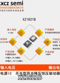 XZ1821B，12V输入，5V/3A输出，48V输入，12V/2.5A输出