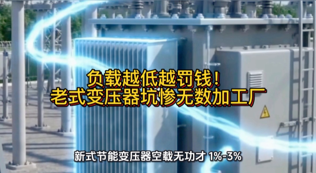 负载越低越罚钱！老式变压器坑惨无数加工厂#无功补偿 #功率因数 #力调电费 #电工知识 #变压器空载 