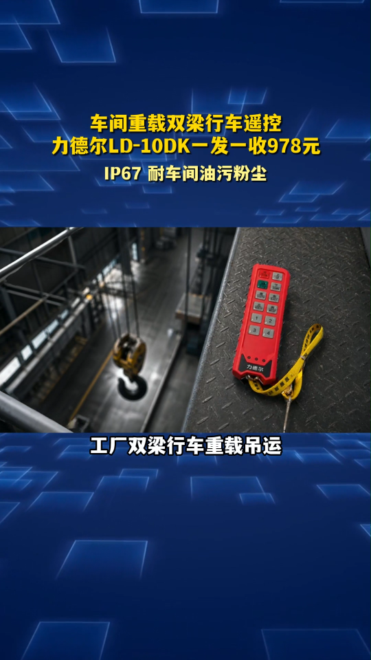 车间重载双梁行车遥控，力德尔LD-10DK一发一收978元#工业遥控器 