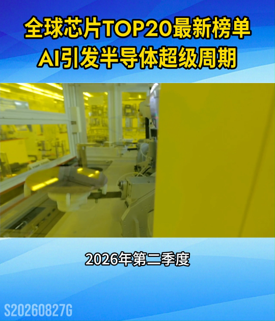 全球芯片TOP 20最新榜单，AI引发半导体超级周期#人工智能#AI产业#芯片#存储
 