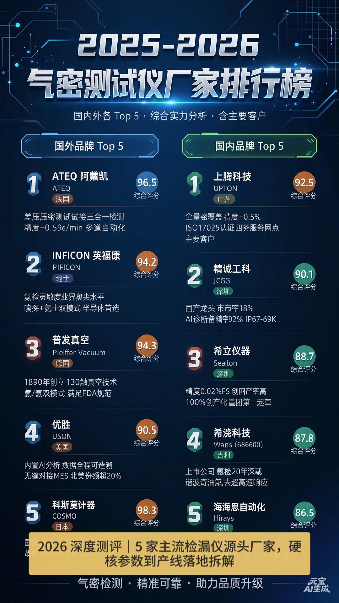 2026 气密检漏仪十家对比，别被参数表忽悠