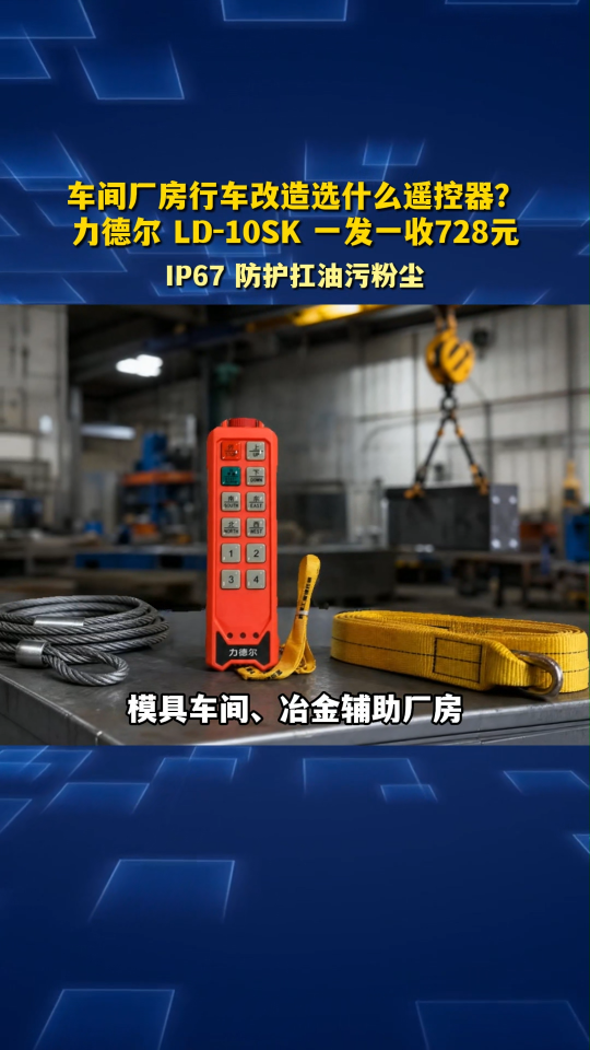 车间厂房行车改造选什么遥控器？力德尔 LD‑10SK 一发一收728元#工业遥控器 