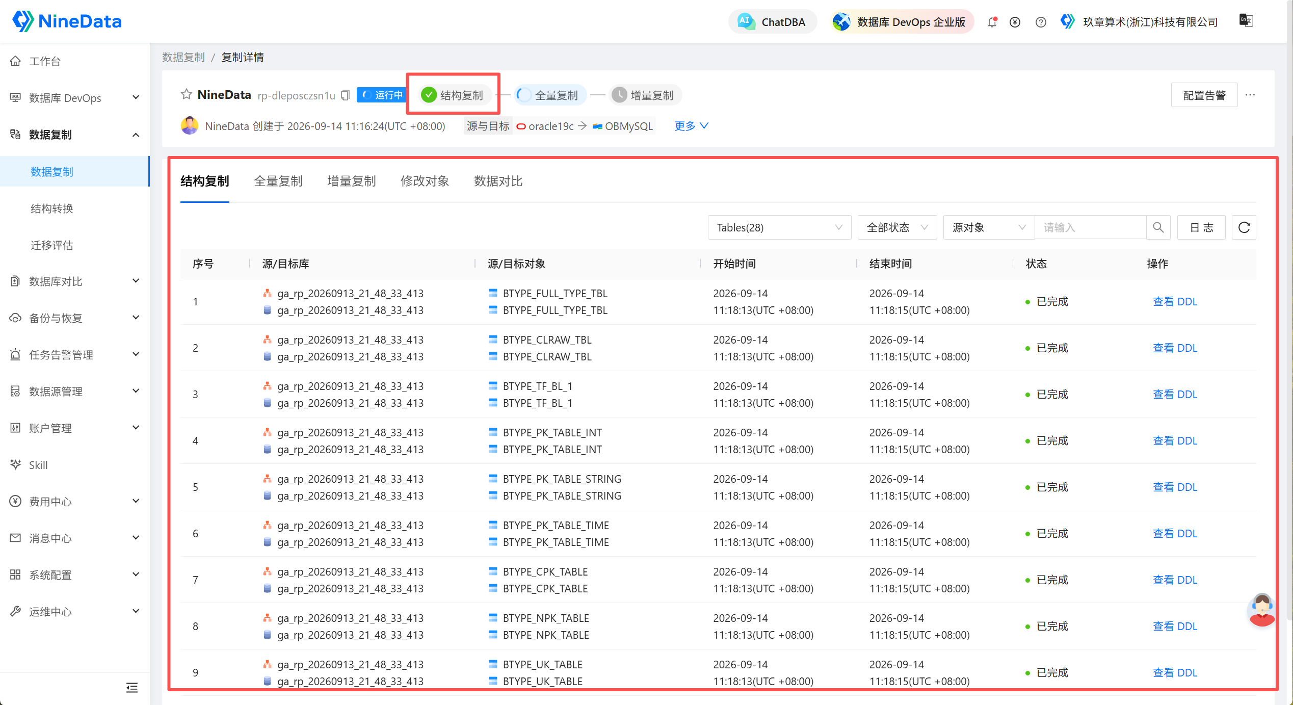 从Oracle到OceanBase MySQL:NineData结构复制+全量初始化+增量追平一站式教程