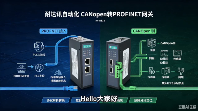 兼容伺服、阀岛、远程IO，耐达讯自动化NY‑COP‑PN玩转CANopen转PROFINET网关#人工智能 