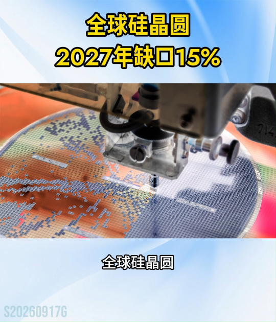 全球硅晶圆2027年缺口15%#硅晶圆 #半导体 #AI算力 #芯片#HBM #台积电 #2纳米
 
