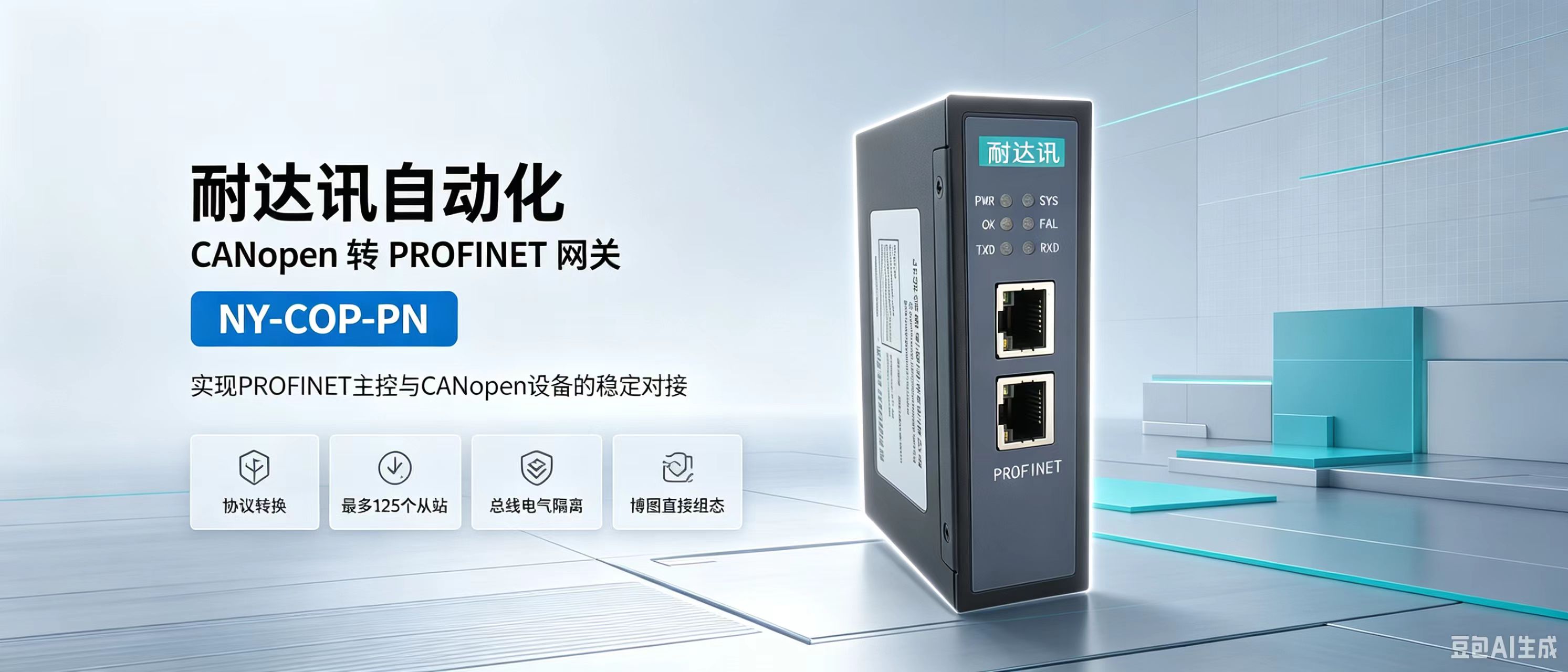 带总线隔离防护，耐达讯自动化CANopen转PROFINET网关稳固工业现场通讯#人工智能 #电路知识 #