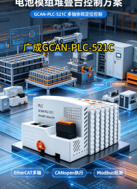 广成GCAN‑PLC‑521C实战,电池模组堆叠台控制方案