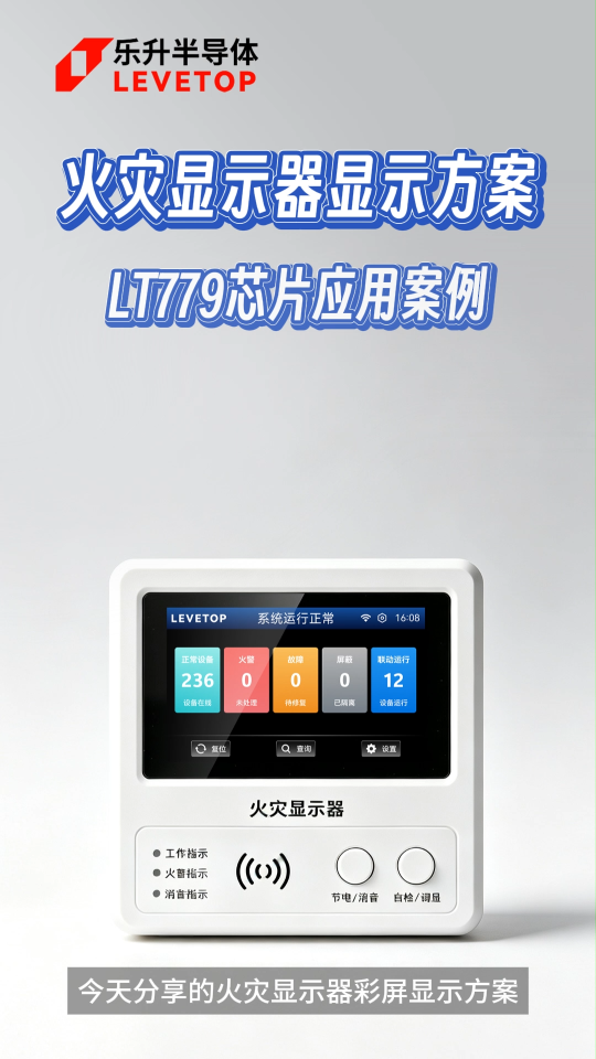 LT779 火灾显示器彩屏显示方案
显示屏：5寸 800X480
